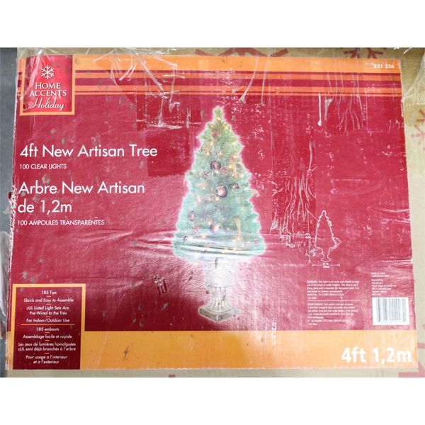 4' DECORATED LIGHT UP CHRISTMAS TREE