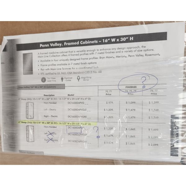 ROBERN PENN VALLEY CABINET NON-HANDED 