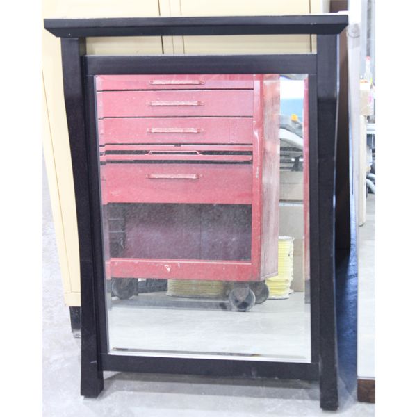 DARK WOOD FULLY FRAMED WALL MIRROR