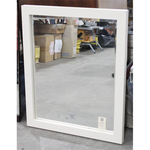 WHITE FRAMED MIRROR 24" X 30" X 1-3/4"