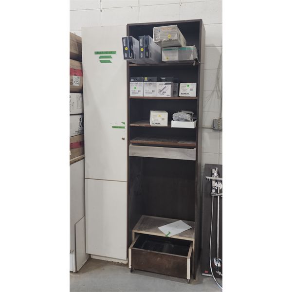 PAIR OF STAND UP SHOP STORAGE CABINETS