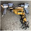 Image 1 : Chicago Pnematic CP733 Air Wrench, Ingersoll-Rand Impact Tool (Model A), & Dewalt DW106 VSR Drill