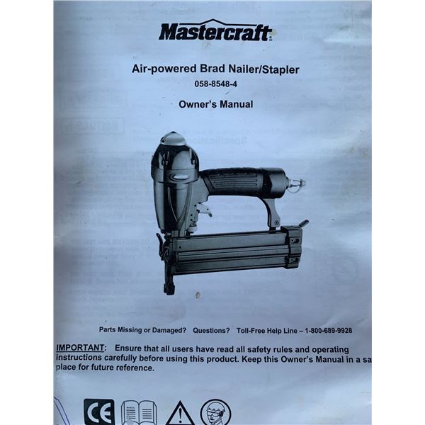 Mastercraft Air-Powered Brad Nailer/Stapler (058-8548-4) with Staples