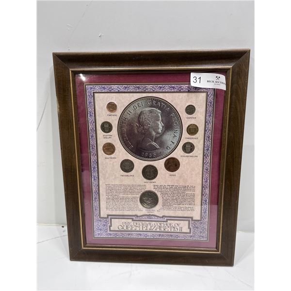 Framed Queen Elizabeth II Coin Set