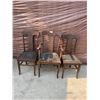 Image 1 : 3 Vintage Solid Wood Chairs Set Of 19D 17L 38H