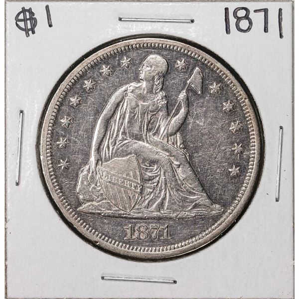 1871 $1 Seated Liberty Silver Dollar Coin