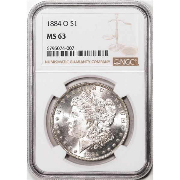 1884-O $1 Morgan Silver Dollar Coin NGC MS63