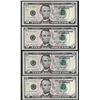 Image 1 : Lot of (4) 2006 $5 Federal Reserve Star Notes