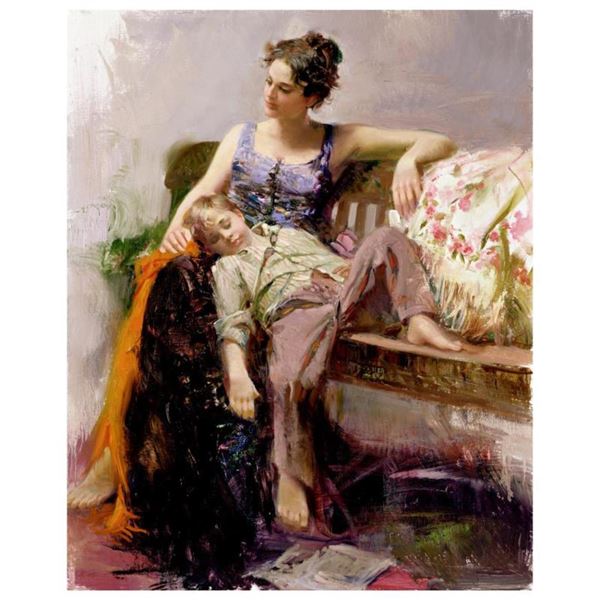 Pino (1939-2010) "Afternoon Nap" Limited Edition Giclee On Canvas