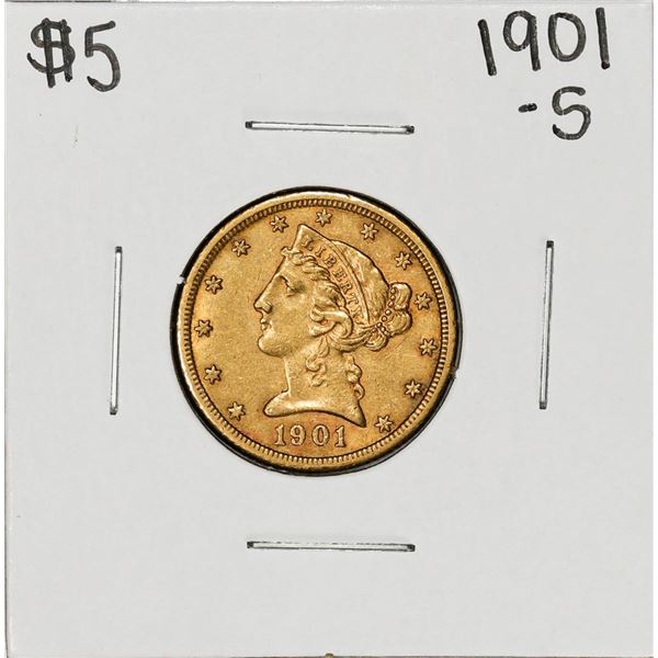 1901-S $5 Liberty Head Half Eagle Gold Coin