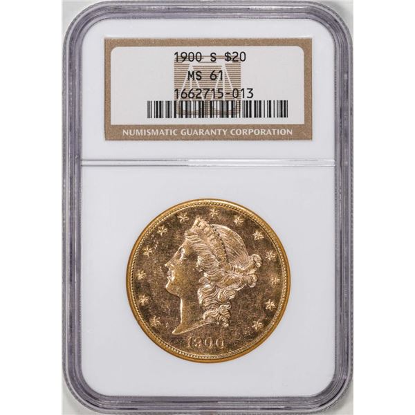 1900-S $20 Liberty Head Eagle Gold Coin NGC MS61