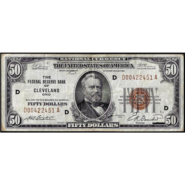 1929 $50 Federal Reserve Bank Note Cleveland