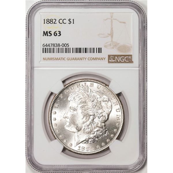 1882-CC $1 Morgan Silver Dollar Coin NGC MS63