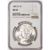 Image 1 : 1882-CC $1 Morgan Silver Dollar Coin NGC MS63