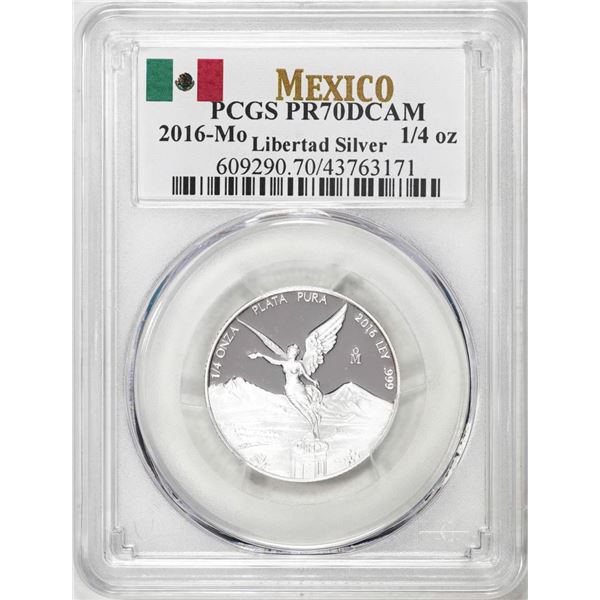 2016-Mo Mexico Proof 1/4 oz Silver Libertad Coin PCGS PR70DCAM