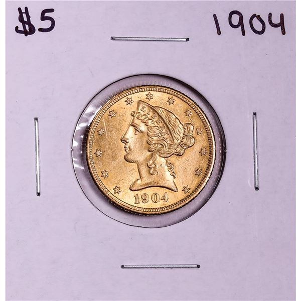 1904 $5 Liberty Head Half Eagle Gold Coin