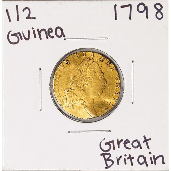 1798 Great Britain George III 1/2 Guinea Gold Coin