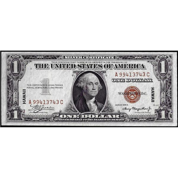 1935A $1 Hawaii WWII Emergency Issue Silver Certificate Note