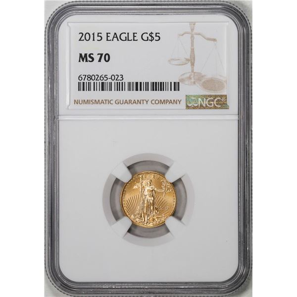 2015 $5 American Gold Eagle Coin NGC MS70