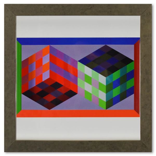 Victor Vasarely  Tridim - J De La Serie Hommage A L'Hexagone  Mixed Media Print