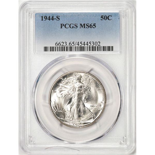 1944-S Walking Liberty Half Dollar Coin PCGS MS65