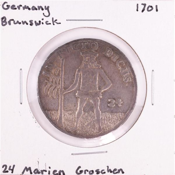 1701 Germany Brunswick 24 Marien Groschen Silver Coin