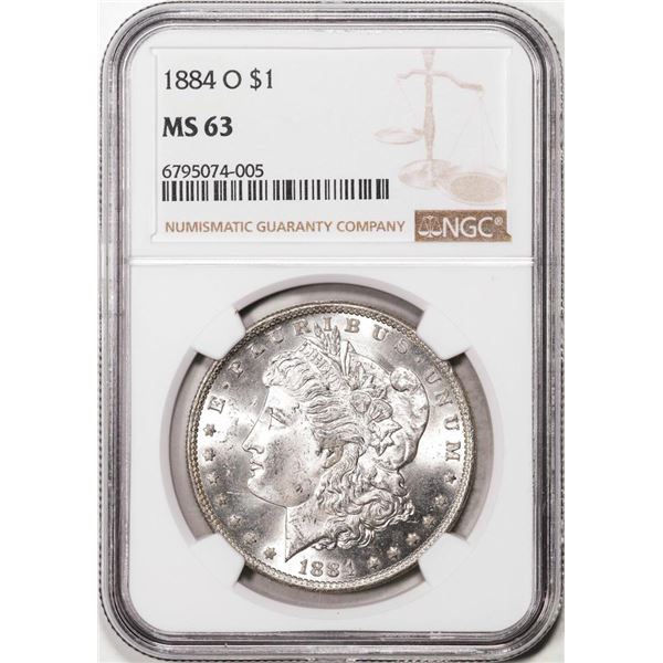 1884-O $1 Morgan Silver Dollar Coin NGC MS63