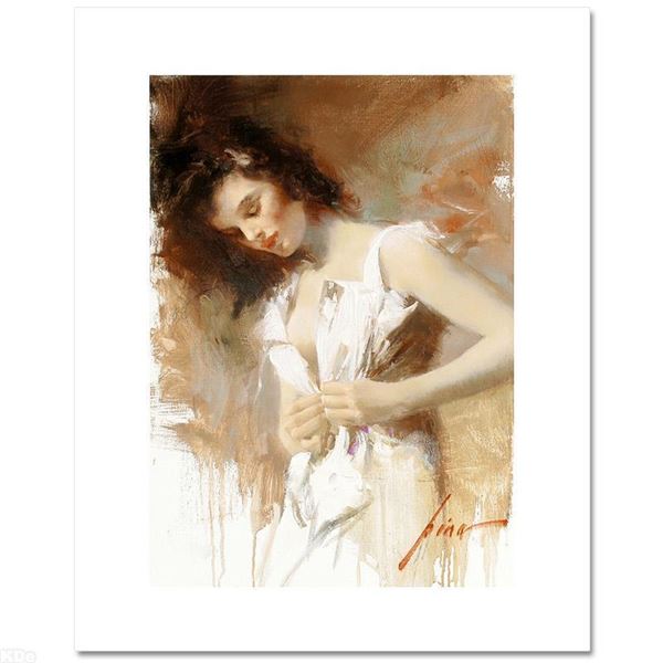 Pino (1939-2010) "White Camisole" Limited Edition Giclee On Canvas