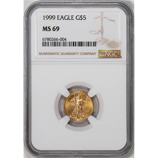 1999 $5 American Gold Eagle Coin NGC MS69