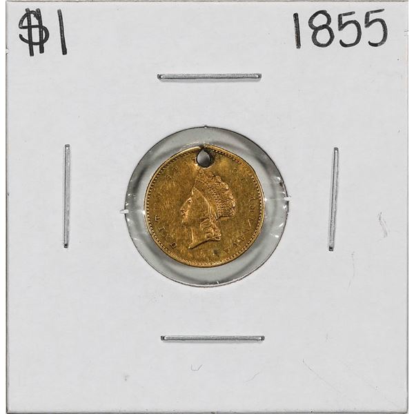 1855 Type 2 $1 Indian Princess Head Gold Dollar Coin Ex-Jewelry