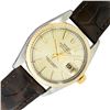 Image 1 : Rolex Mens Two Tone Champagne Index Datejust Wristwatch With Leather Band