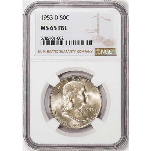 1953-D Franklin Half Dollar Coin NGC MS65FBL