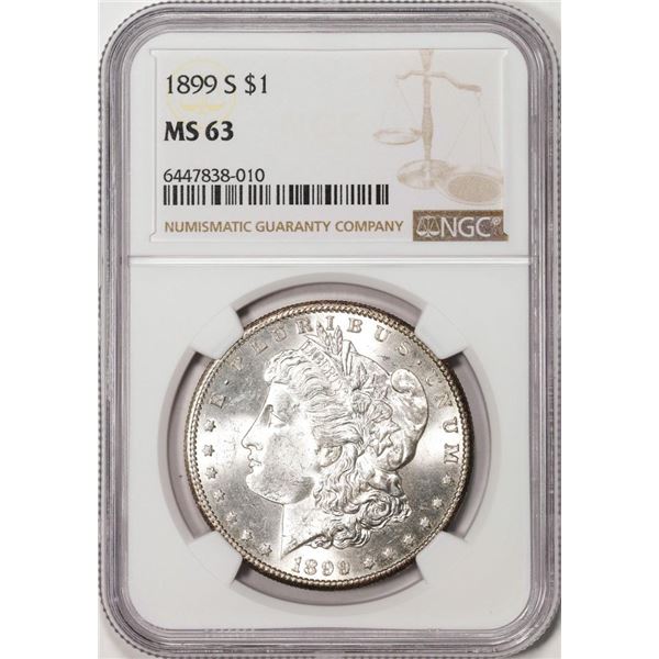 1899-S $1 Morgan Silver Dollar Coin NGC MS63