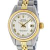 Image 1 : Rolex Ladies Two Tone Ivory Pyramid Datejust Wristwatch