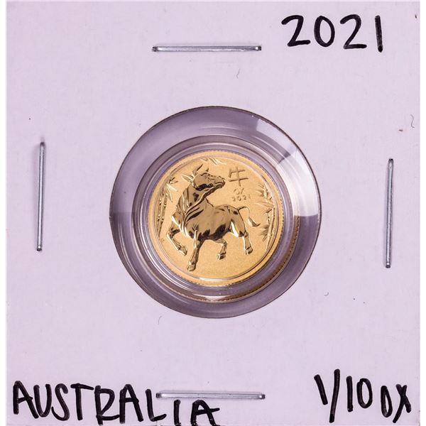 2021 Australia $15 Lunar Year of the Ox 1/10 Oz Gold Coin