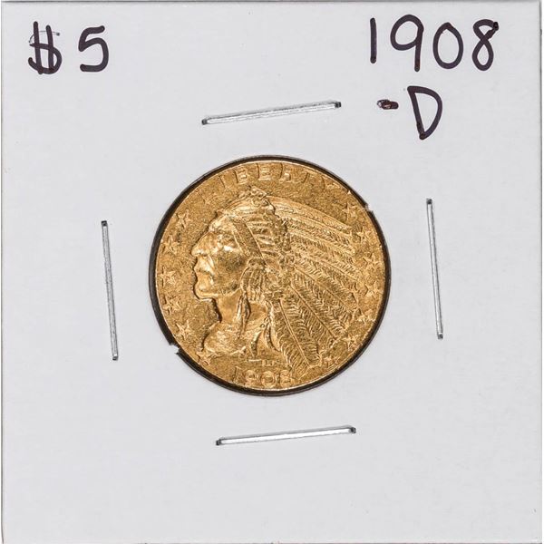 1908-D $5 Indian Head Half Eagle Gold Coin