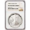 Image 1 : 1990-S Proof $1 American Silver Eagle Coin NGC PF69 Ultra Cameo