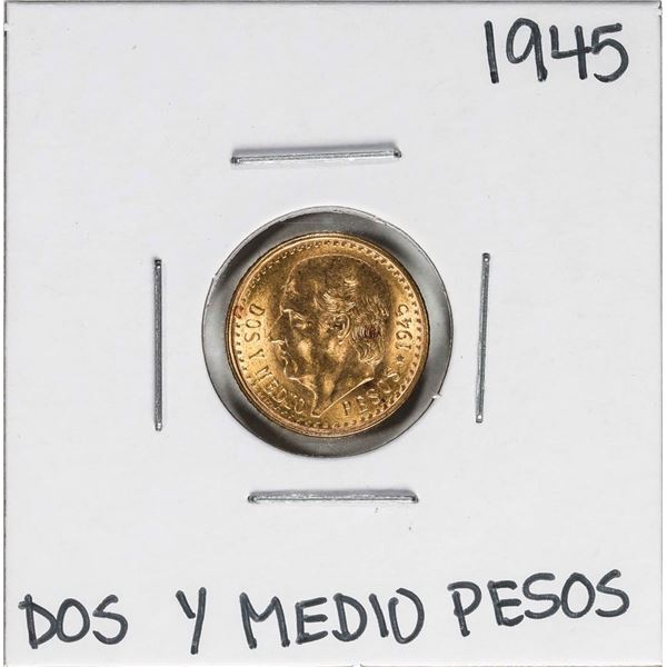 1945 Mexico Dos Y Medio Pesos Gold Coin