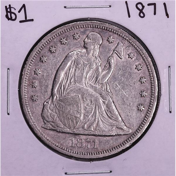 1871 $1 Seated Liberty Silver Dollar Coin