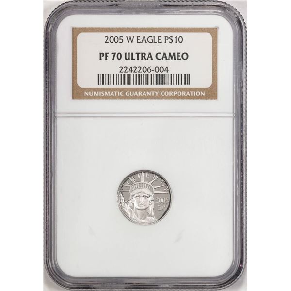 2005-W $10 Proof American Platinum Eagle Coin NGC PF70 Ultra Cameo