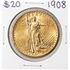 Image 1 : 1908 No Motto $20 St. Gaudens Double Eagle Gold Coin