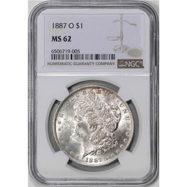 1887-O $1 Morgan Silver Dollar Coin NGC MS62