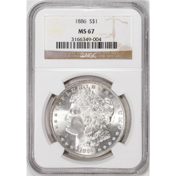 1886 $1 Morgan Silver Dollar Coin NGC MS67