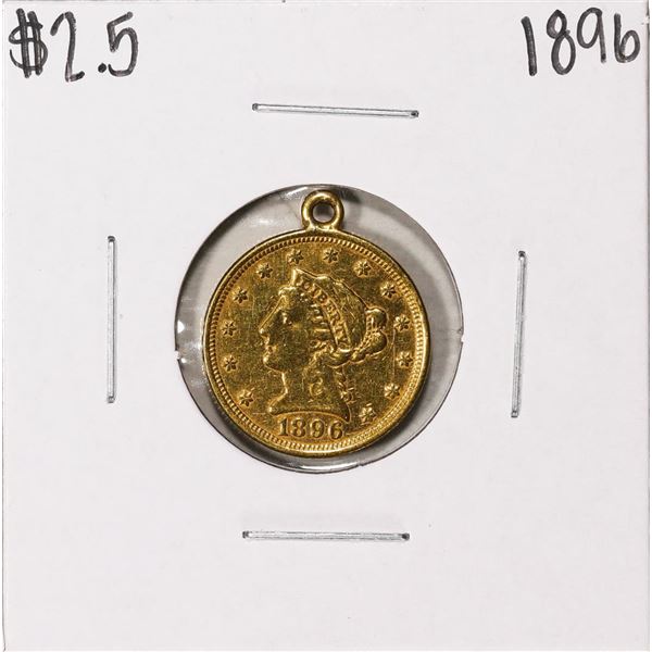 1896 $2 1/2 Liberty Head Quarter Eagle Gold Coin Love Token w/Bail