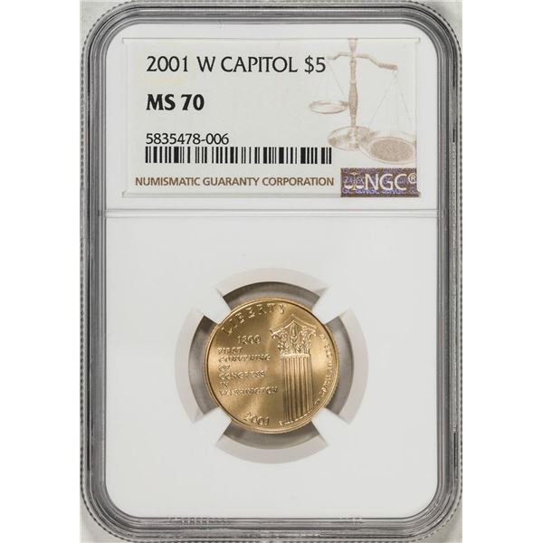 2001-W $5 Capitol Visitor Center Commemorative Gold Coin NGC MS70