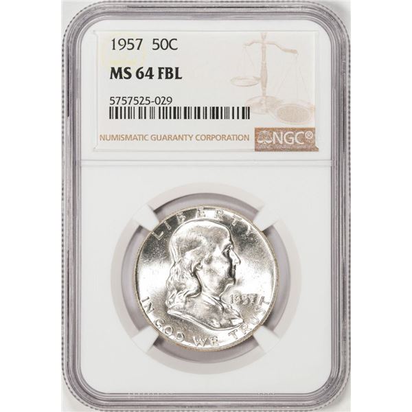 1957 Franklin Half Dollar Coin NGC MS64 FBL