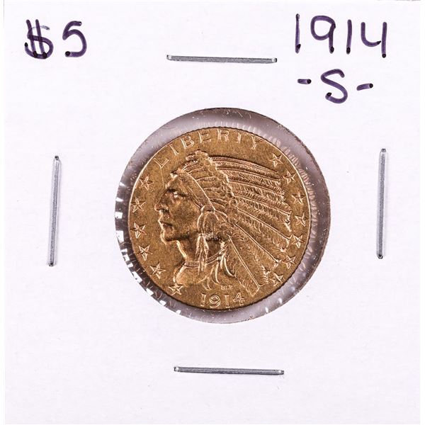 1914-S $5 Indian Head Half Eagle Gold Coin