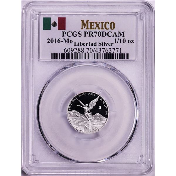 2016-Mo Mexico Proof 1/10 oz Silver Libertad Coin PCGS PR70DCAM