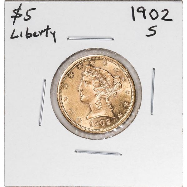 1902-S $5 Liberty Head Half Eagle Gold Coin