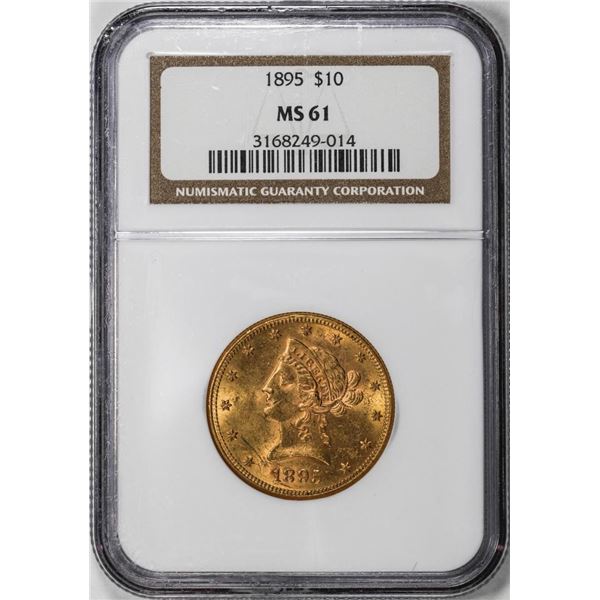 1895 $10 Liberty Head Eagle Gold Coin NGC MS61